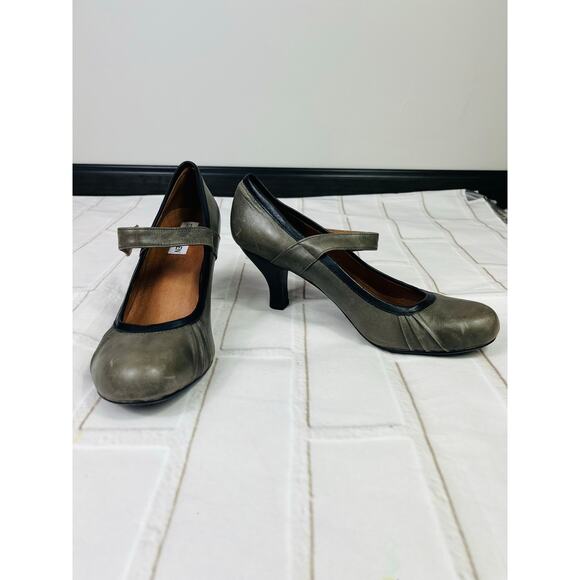 Steve Madden gray leather mary jane pumps heels sz 38.5 - Picture 3 of 9